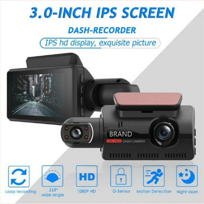 Car Dash Cam 1080P Dual Lens Recorder G Sensor DVR Front Rear Camera Video UK