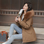 Big Fur Collar Loose Cotton-padded Fleece-lined Thickened Parka Cotton Clothing