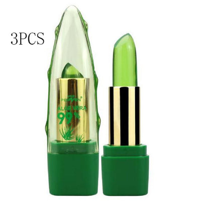 Aloe Vera Gel Color Changing Lipstick Gloss  Moisturizer Anti-drying Desalination Fine-grain Lip Blam Care