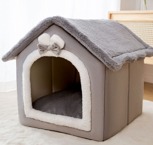 Foldable Dog House Pet Cat Bed Winter Dog Villa Sleep Kennel Removable Nest Warm Enclosed Cave Sofa Pets Supplies